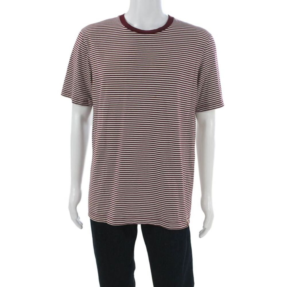 Scotch & Soda Men's Striped Red Cotton Short Sleeve T-Shirt Size L